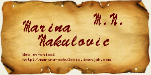 Marina Nakulović vizit kartica